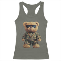 Camo Hip Hop Teddy Bear Racerback Tank Top Camouflage Gangsta Streetwear