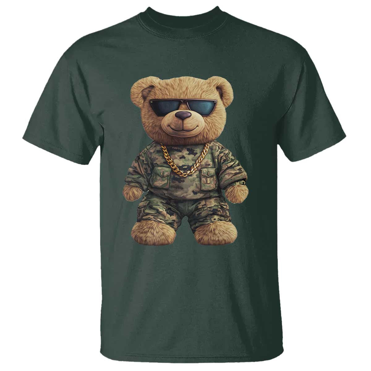 Camo Hip Hop Teddy Bear T Shirt Camouflage Gangsta Streetwear