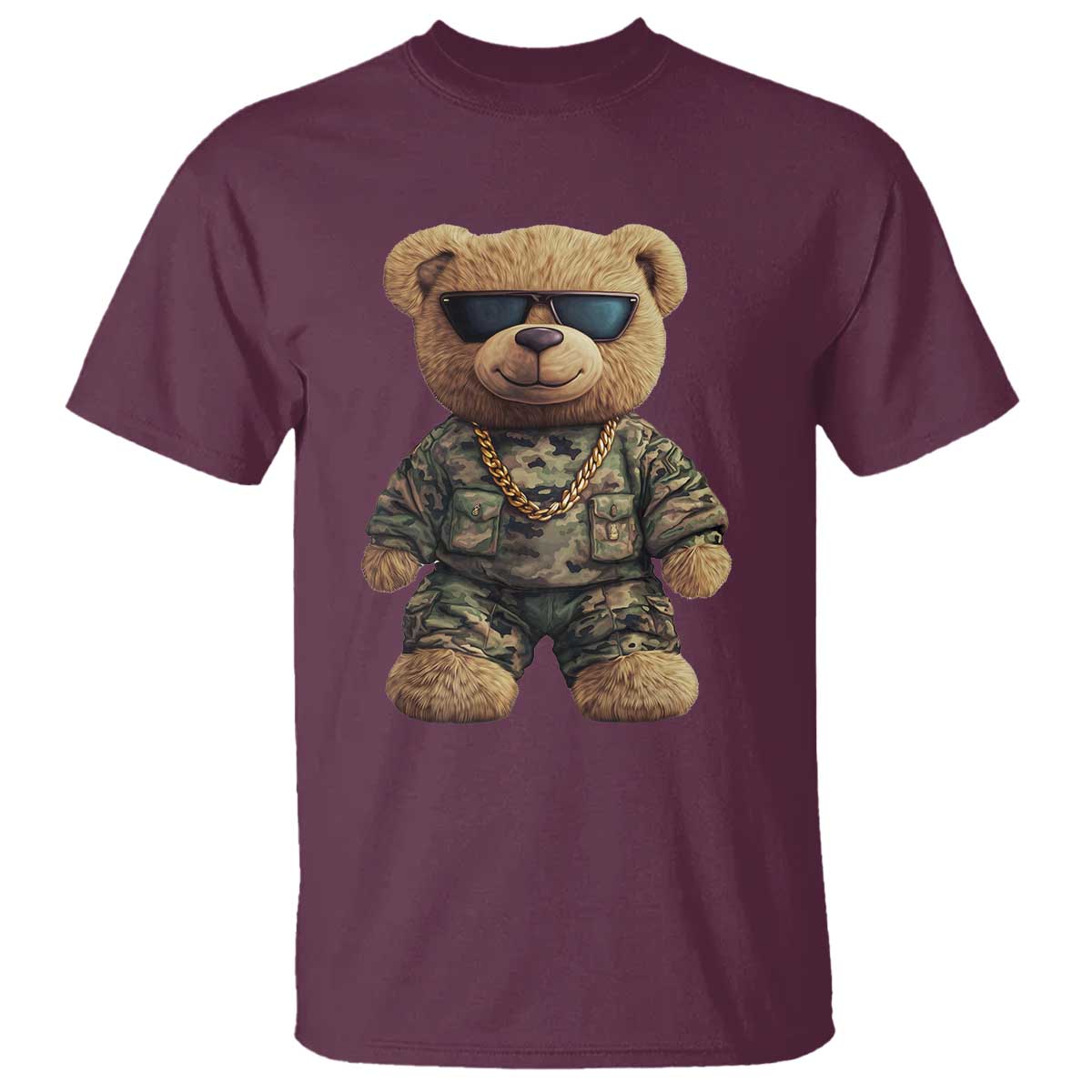 Camo Hip Hop Teddy Bear T Shirt Camouflage Gangsta Streetwear
