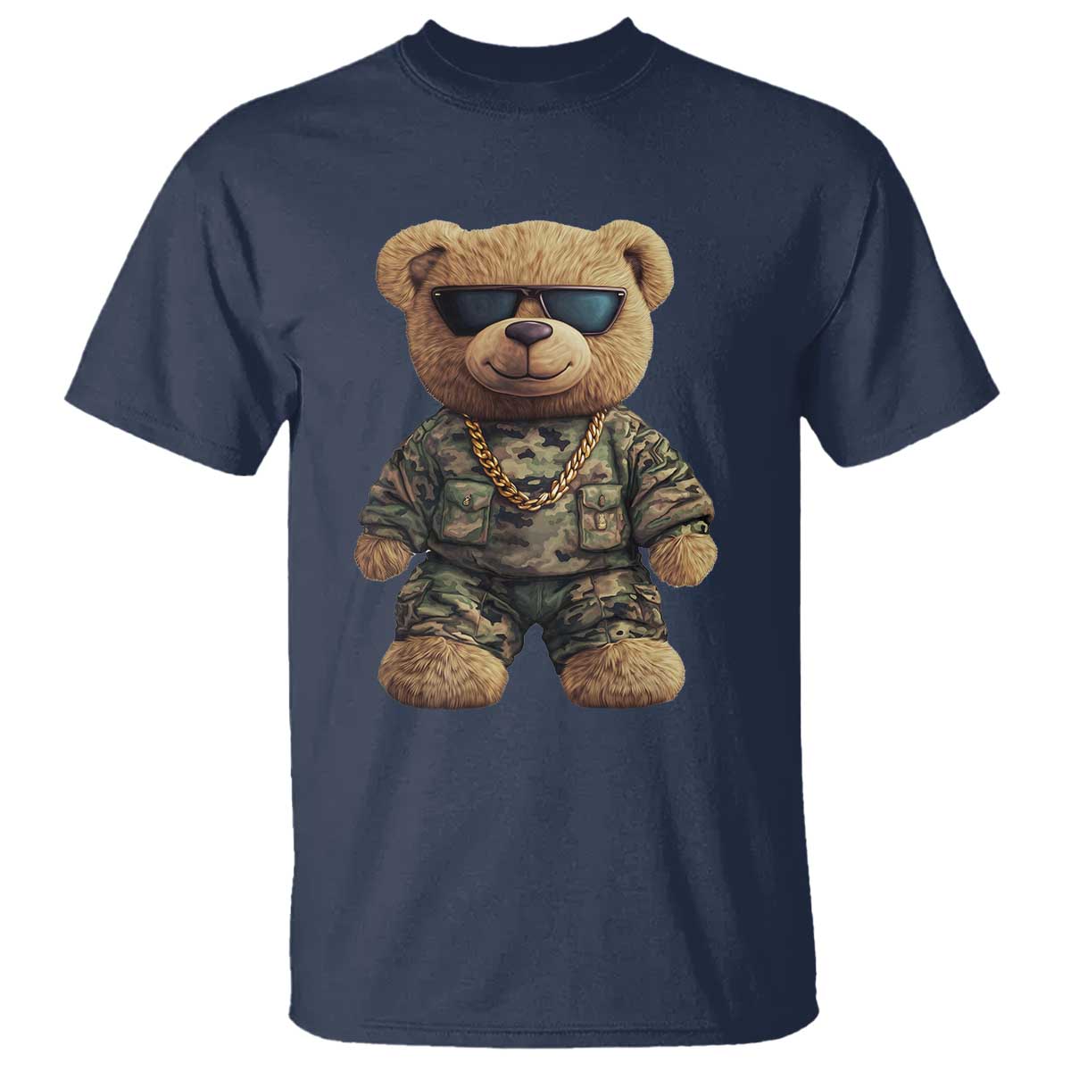 Camo Hip Hop Teddy Bear T Shirt Camouflage Gangsta Streetwear