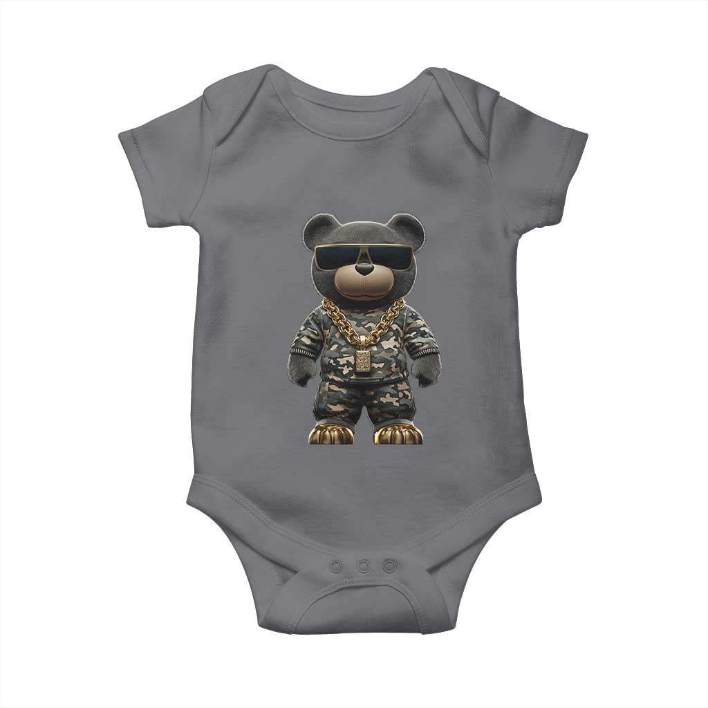 Hip Hop Teddy Bear Baby Onesie Camouflage Gangsta Streetwear