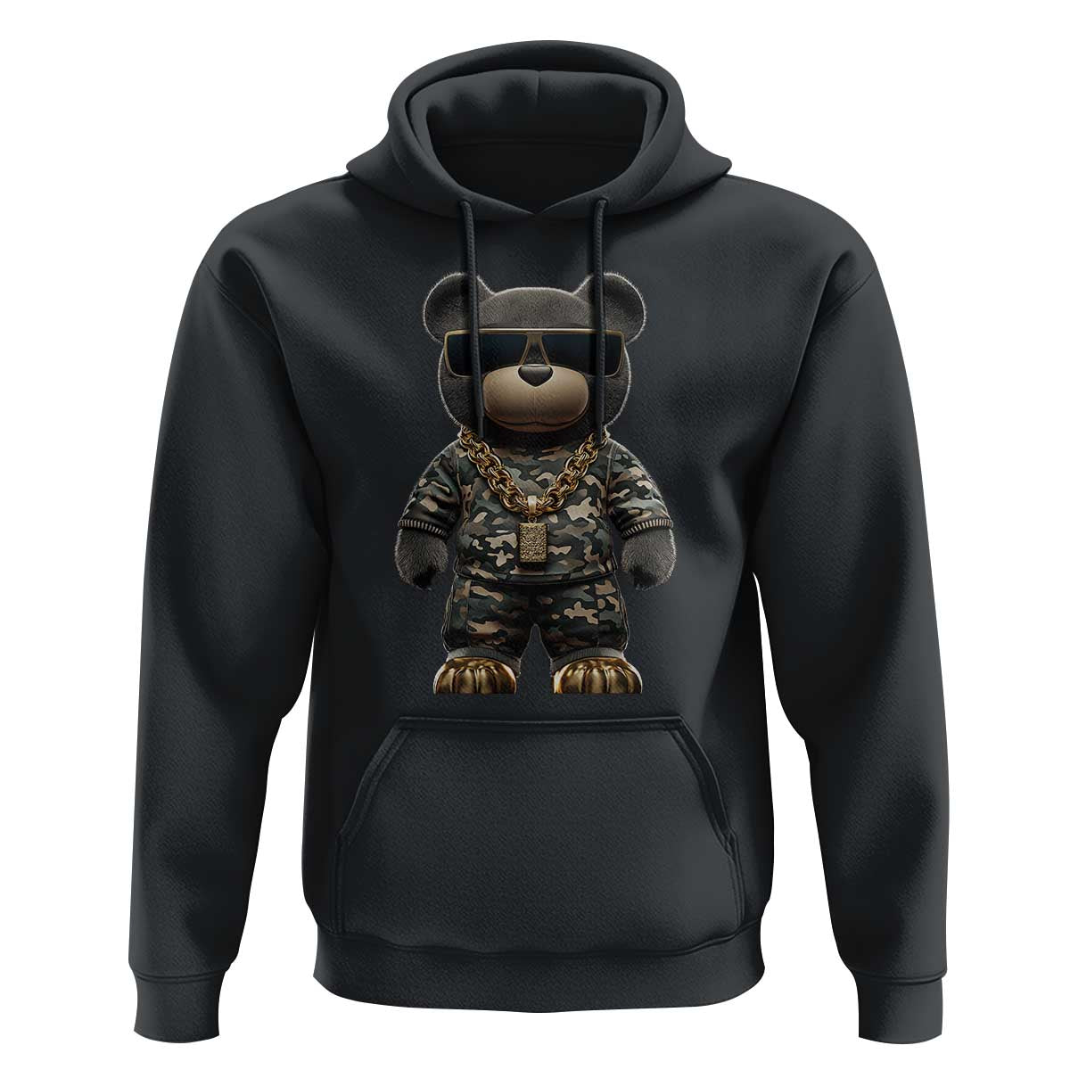 Hip Hop Teddy Bear Hoodie Camouflage Gangsta Streetwear