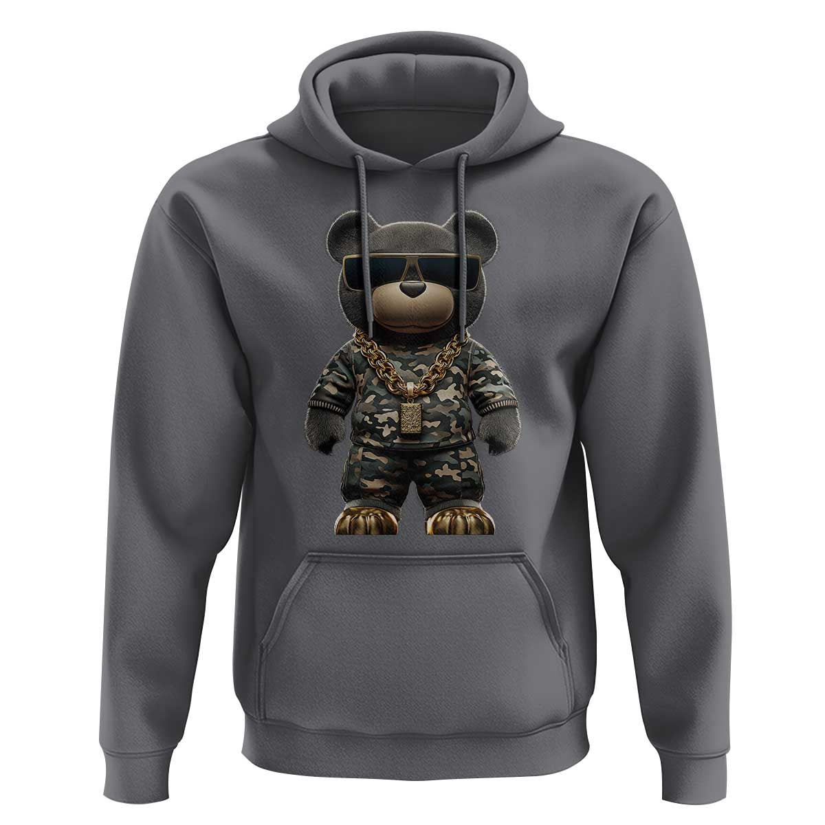 Hip Hop Teddy Bear Hoodie Camouflage Gangsta Streetwear