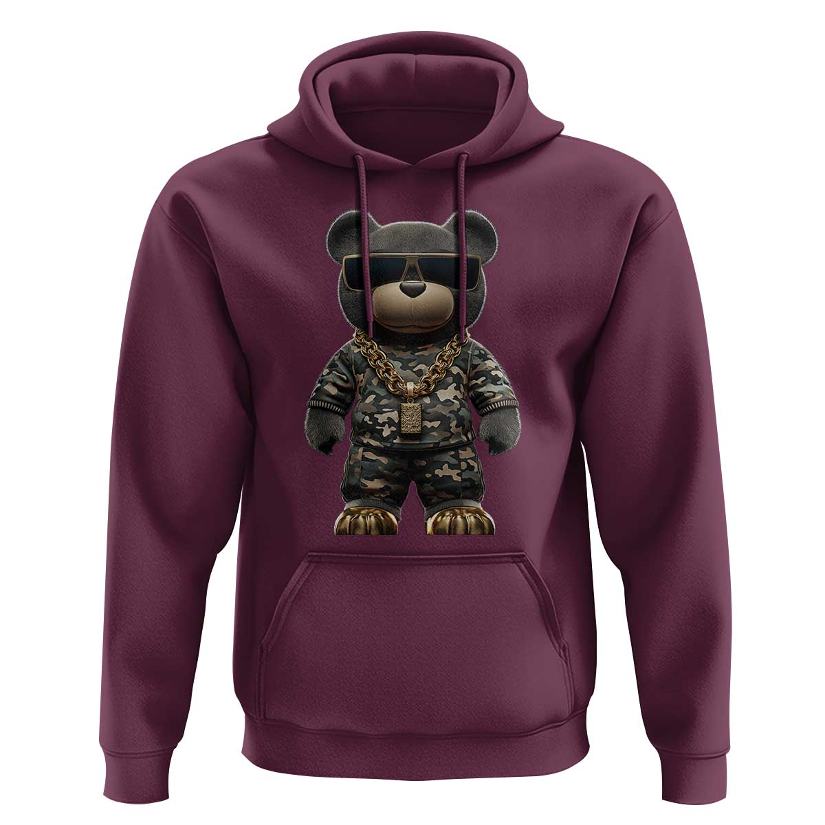 Hip Hop Teddy Bear Hoodie Camouflage Gangsta Streetwear