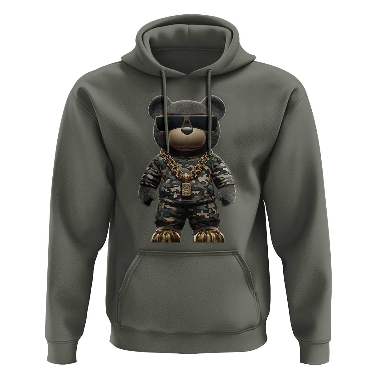 Hip Hop Teddy Bear Hoodie Camouflage Gangsta Streetwear