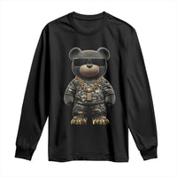 Hip Hop Teddy Bear Long Sleeve Shirt Camouflage Gangsta Streetwear