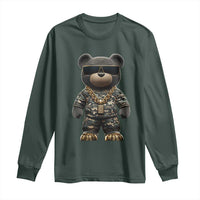 Hip Hop Teddy Bear Long Sleeve Shirt Camouflage Gangsta Streetwear