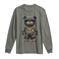 Hip Hop Teddy Bear Long Sleeve Shirt Camouflage Gangsta Streetwear