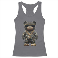 Hip Hop Teddy Bear Racerback Tank Top Camouflage Gangsta Streetwear