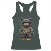 Hip Hop Teddy Bear Racerback Tank Top Camouflage Gangsta Streetwear