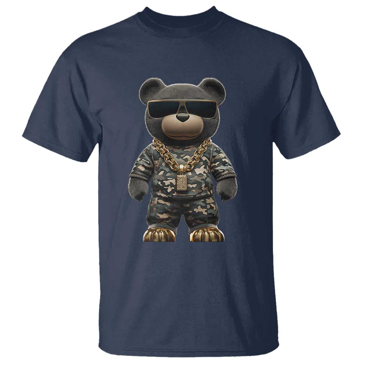 Hip Hop Teddy Bear T Shirt Camouflage Gangsta Streetwear