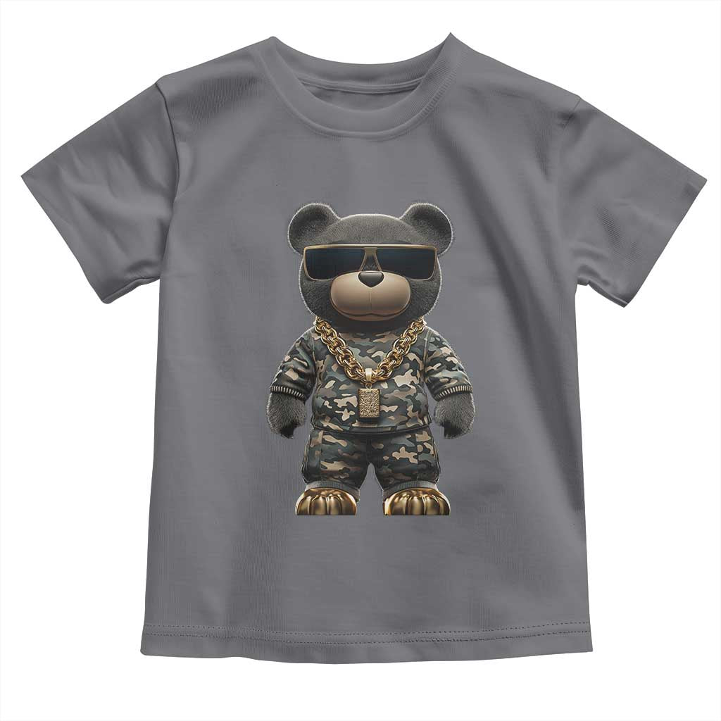 Hip Hop Teddy Bear Toddler T Shirt Camouflage Gangsta Streetwear