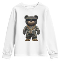 Hip Hop Teddy Bear Youth Sweatshirt Camouflage Gangsta Streetwear