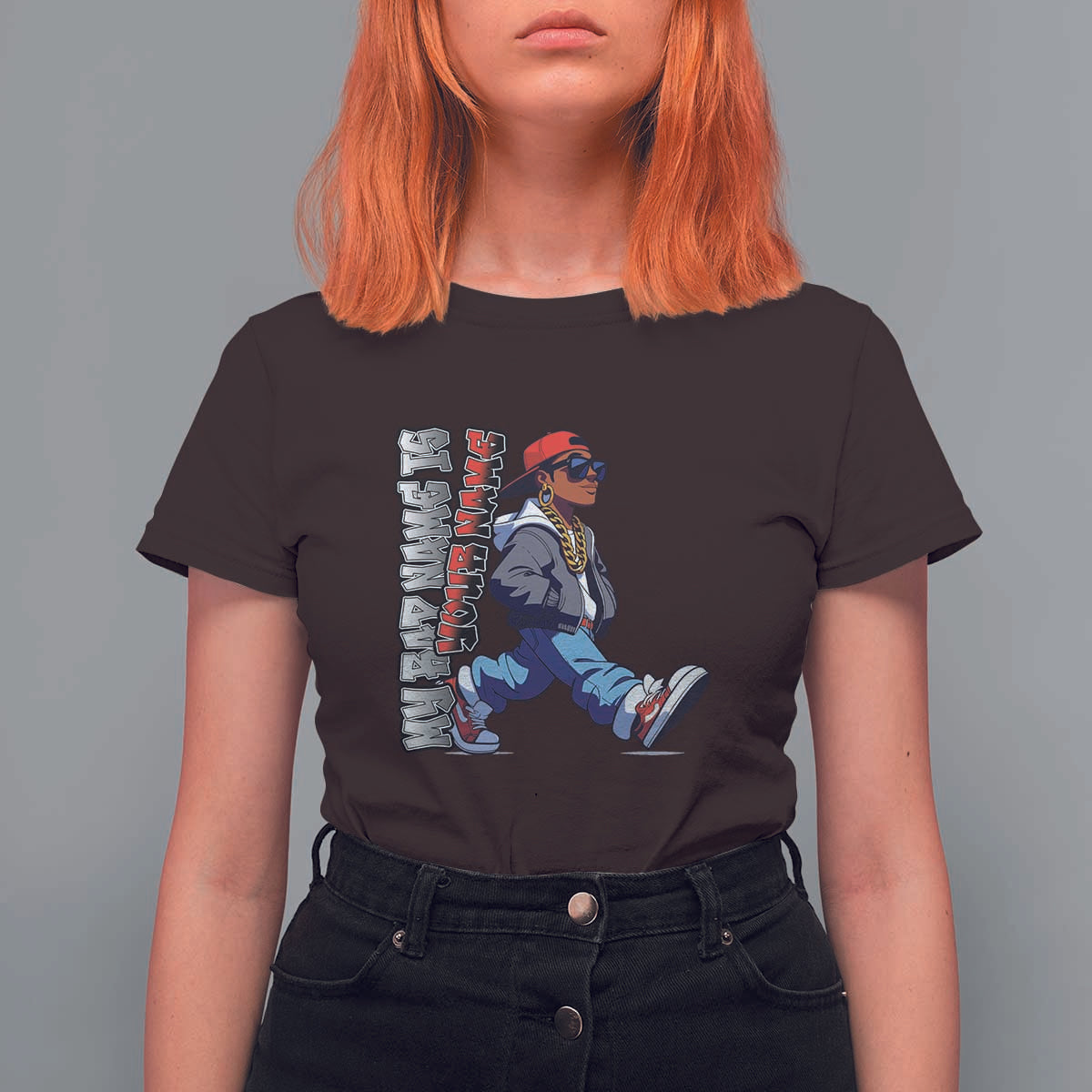 Personalized Hip Hop Rapper T Shirt For Women Custom Name My Rap Name Is