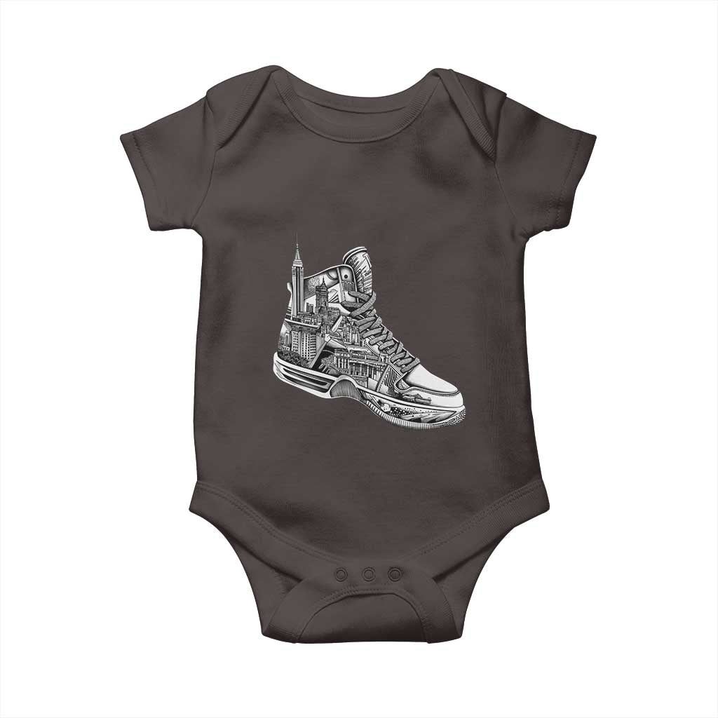 Sneaker Lover Baby Onesie Graphic New York Travel SNKR