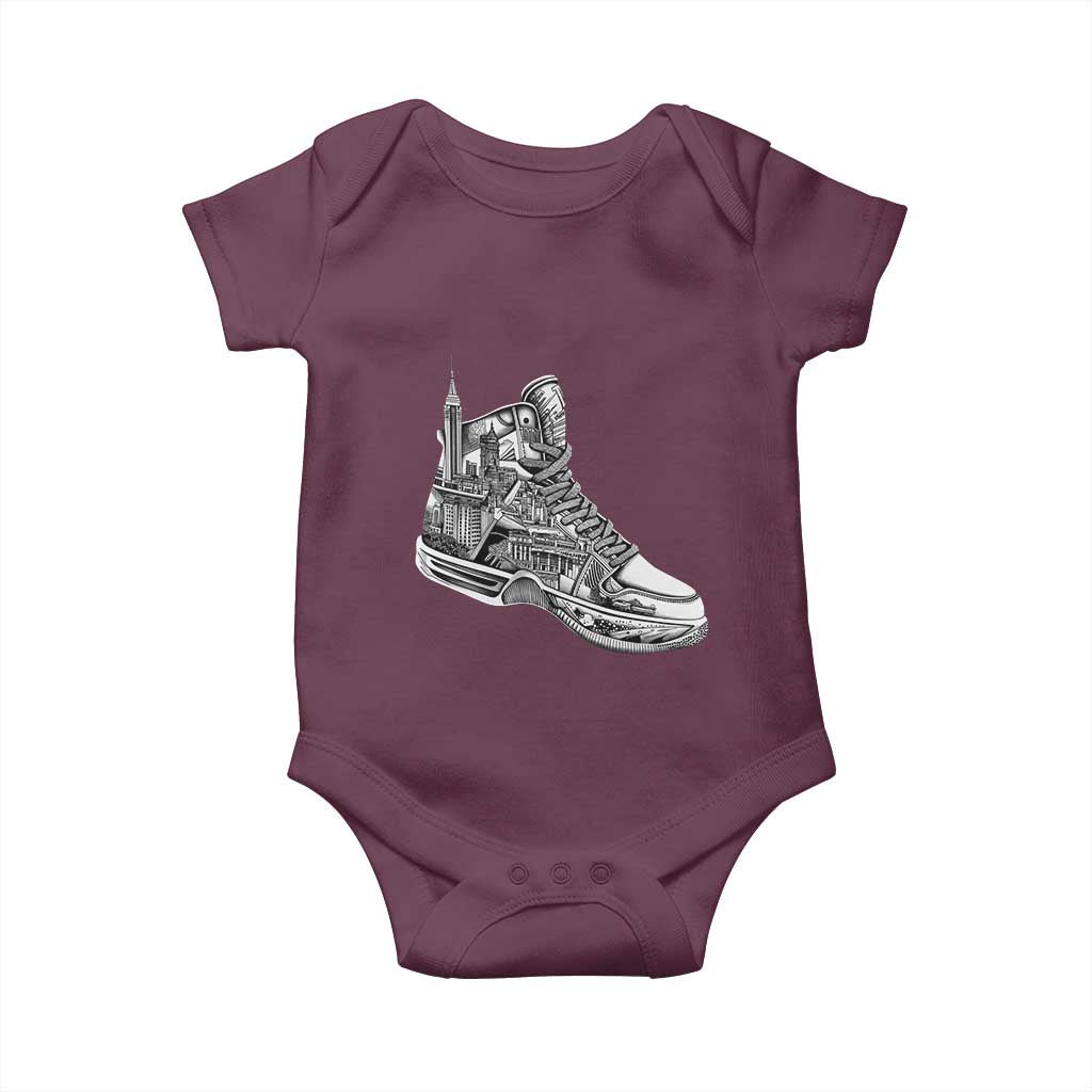 Sneaker Lover Baby Onesie Graphic New York Travel SNKR