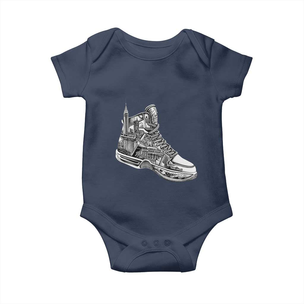 Sneaker Lover Baby Onesie Graphic New York Travel SNKR