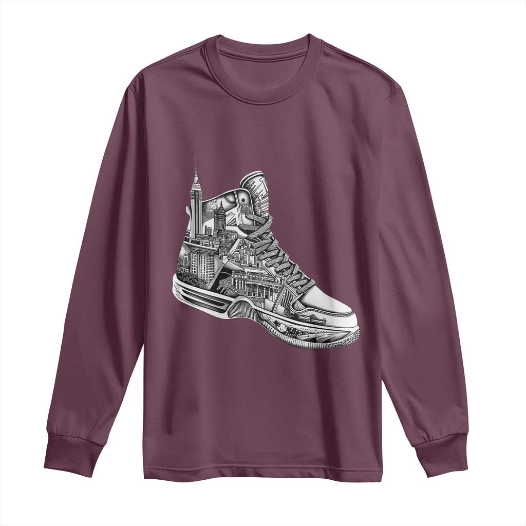 Sneaker Lover Long Sleeve Shirt Graphic New York Travel SNKR
