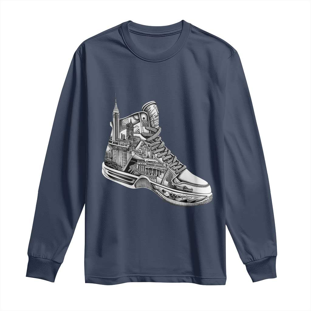 Sneaker Lover Long Sleeve Shirt Graphic New York Travel SNKR