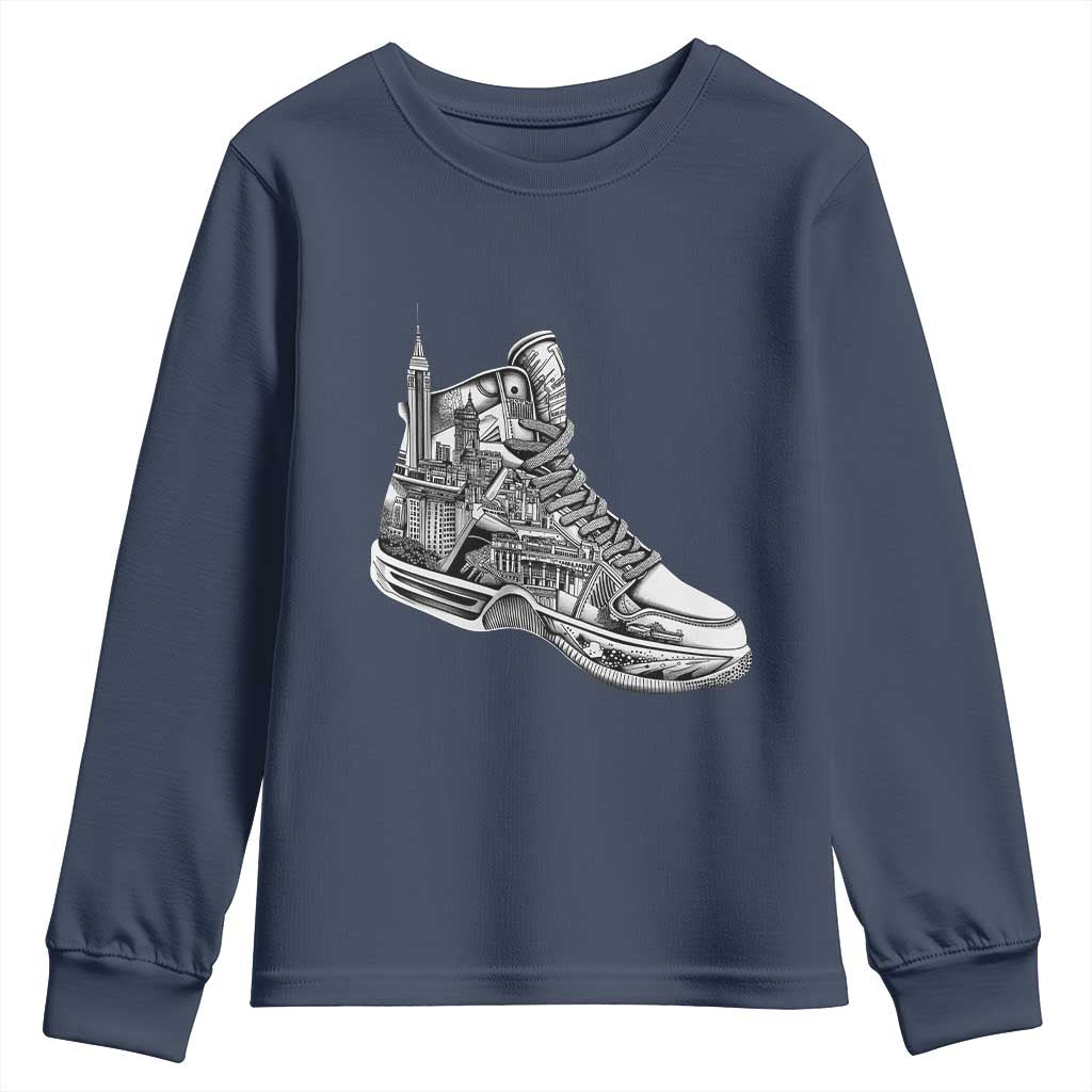 Sneaker Lover Youth Sweatshirt Graphic New York Travel SNKR