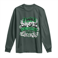 Funny Sneaker Lover Long Sleeve Shirt I Make Shoe Contact Before Eye Contact