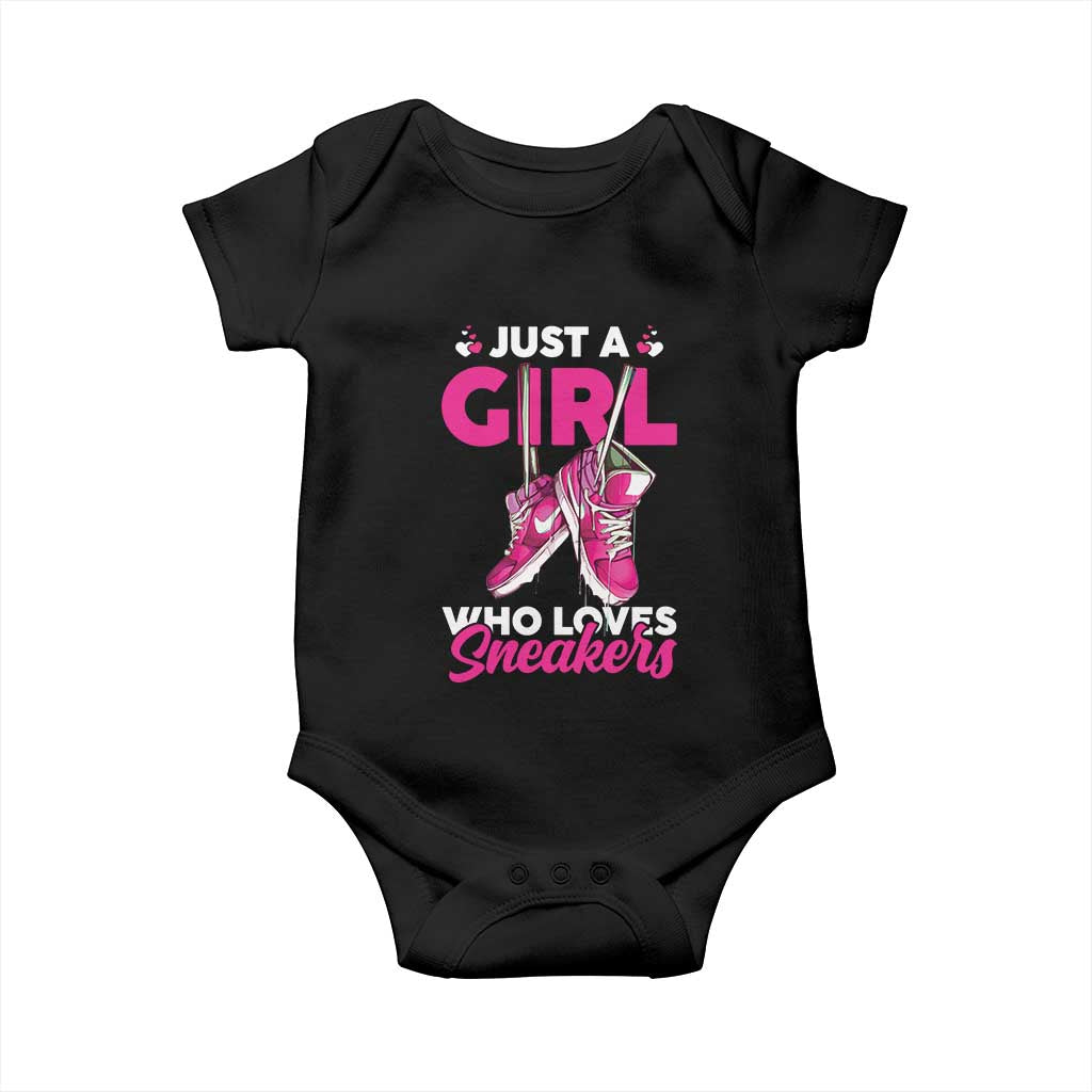 Just A Girl Who Loves Sneakers Baby Onesie