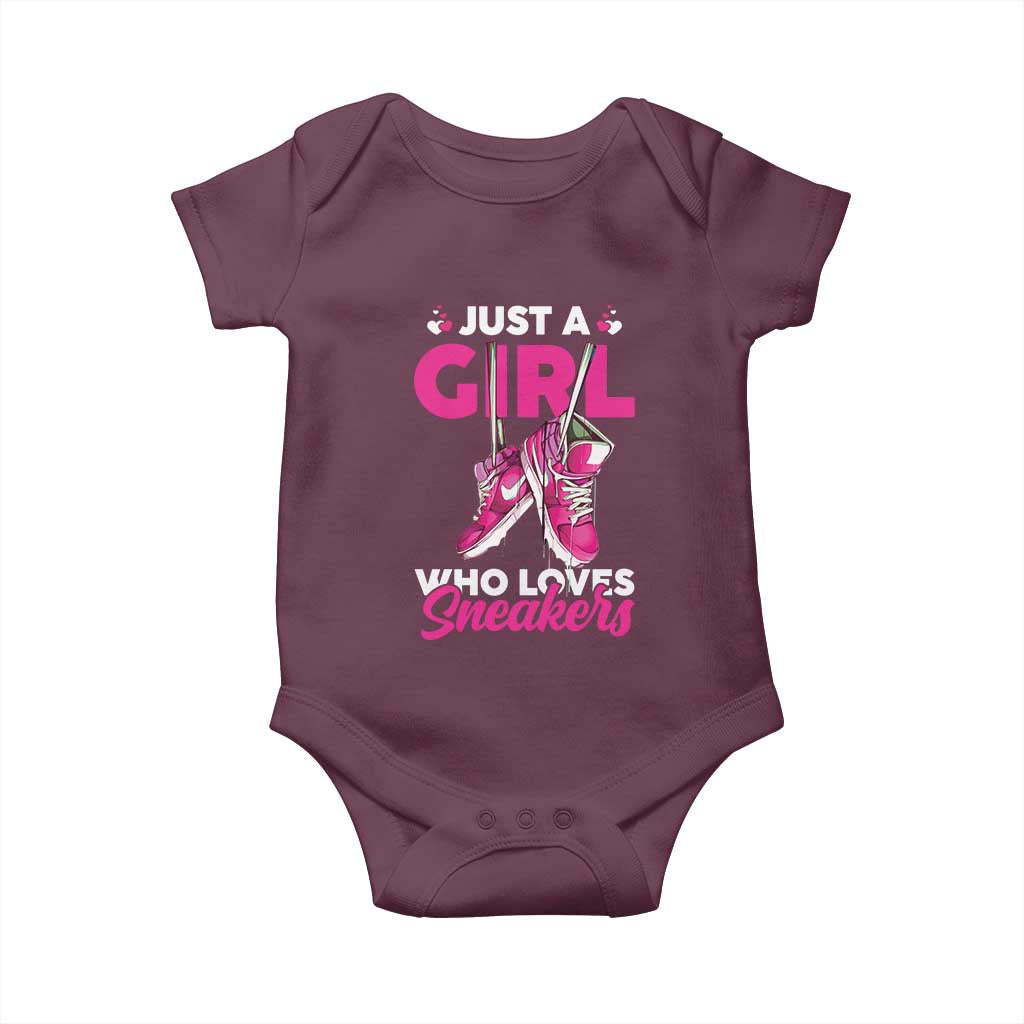 Just A Girl Who Loves Sneakers Baby Onesie