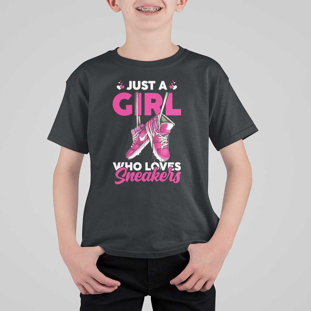 Just A Girl Who Loves Sneakers T Shirt For Kid