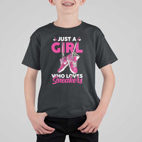 Just A Girl Who Loves Sneakers T Shirt For Kid