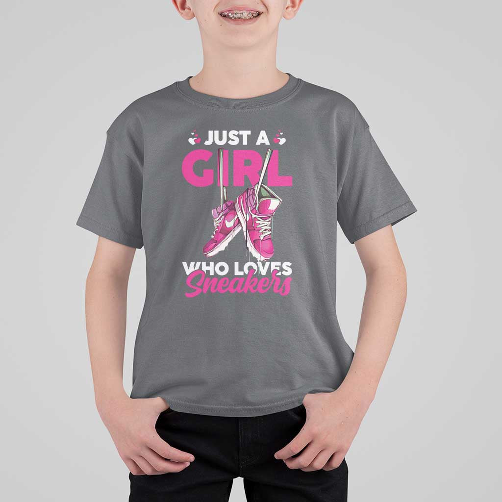 Just A Girl Who Loves Sneakers T Shirt For Kid