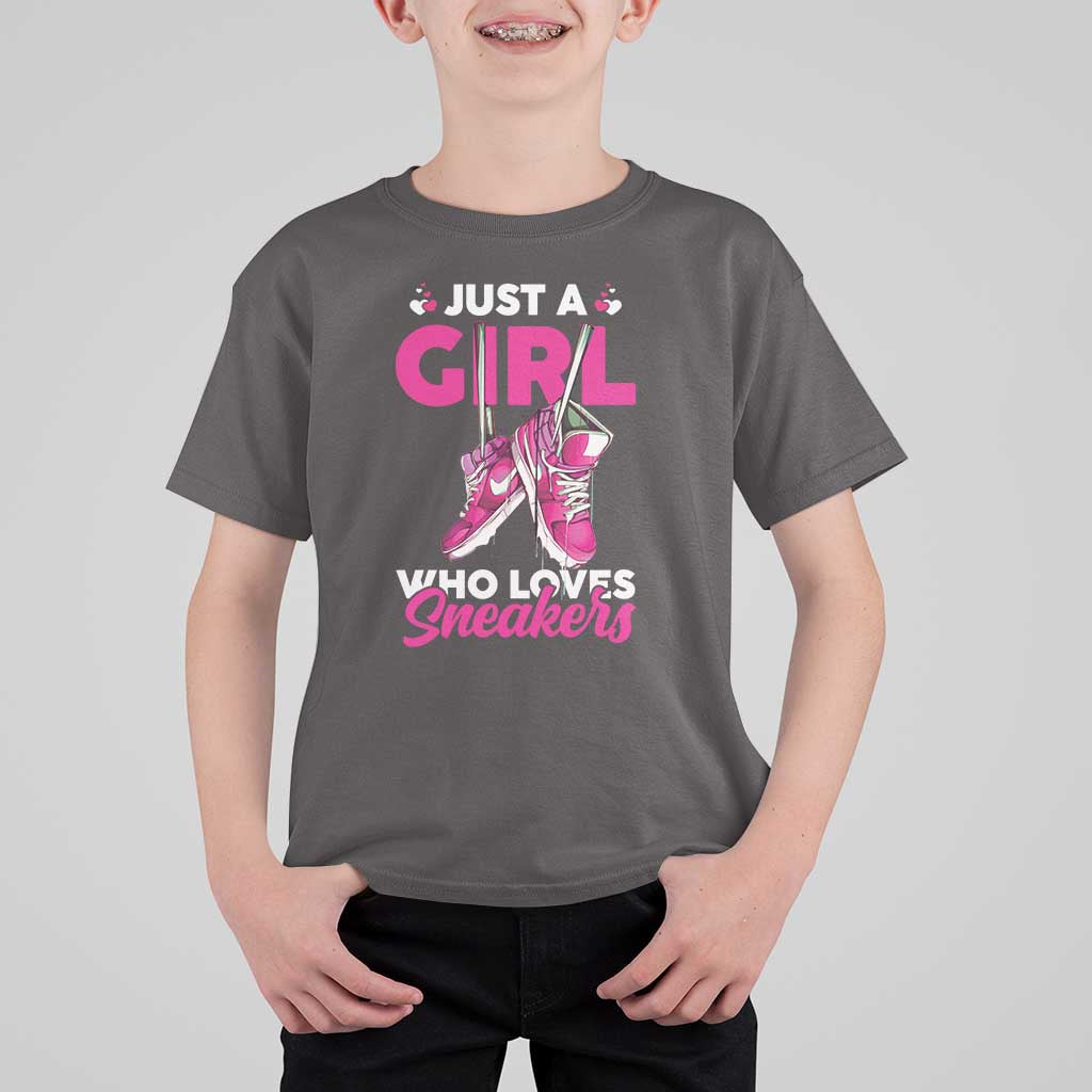 Just A Girl Who Loves Sneakers T Shirt For Kid