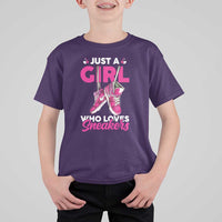 Just A Girl Who Loves Sneakers T Shirt For Kid