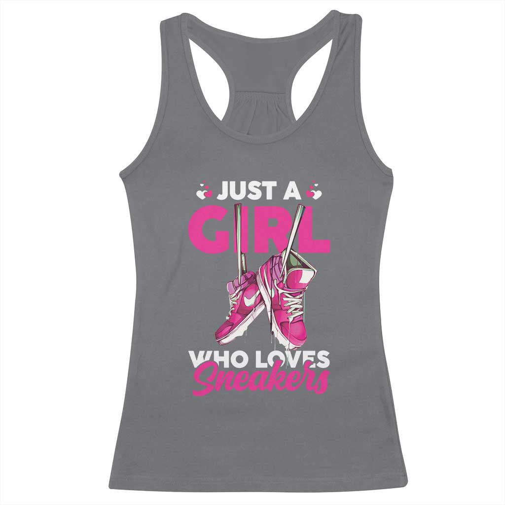 Just A Girl Who Loves Sneakers Racerback Tank Top