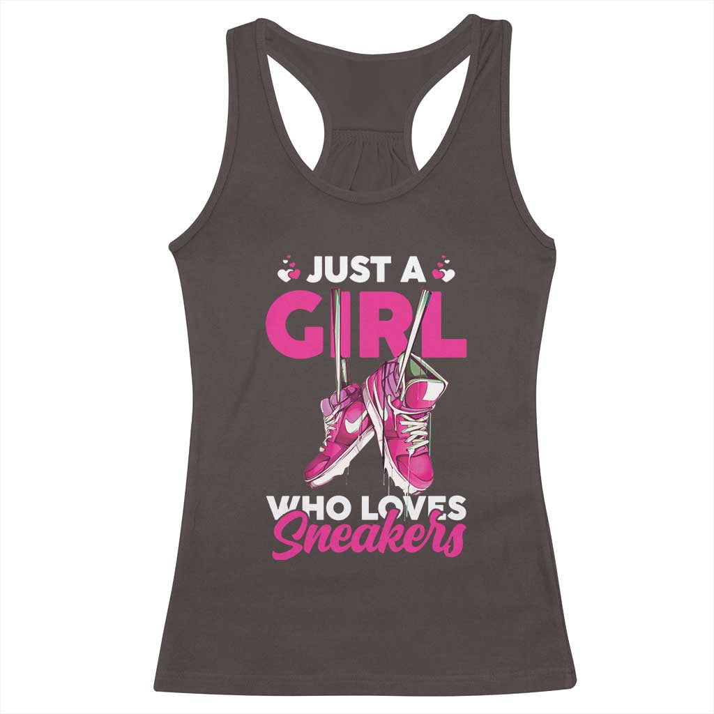 Just A Girl Who Loves Sneakers Racerback Tank Top
