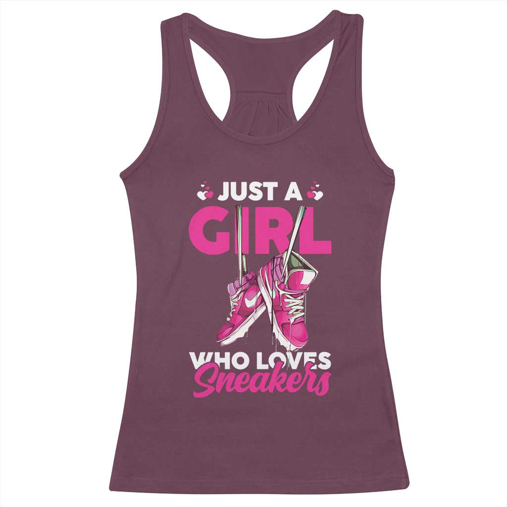 Just A Girl Who Loves Sneakers Racerback Tank Top