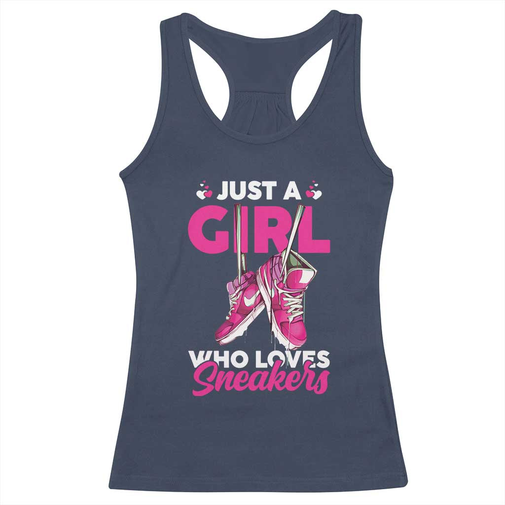 Just A Girl Who Loves Sneakers Racerback Tank Top
