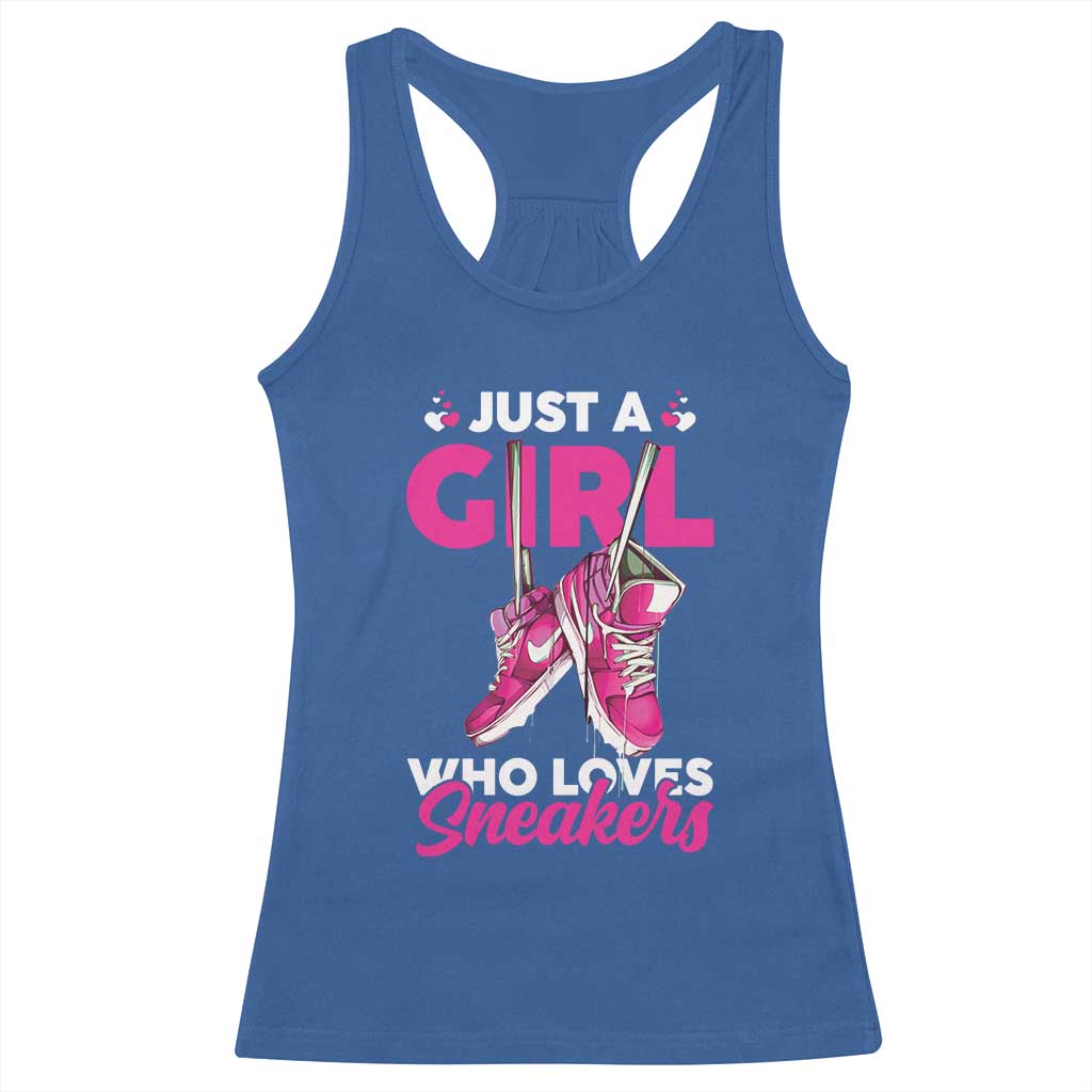 Just A Girl Who Loves Sneakers Racerback Tank Top