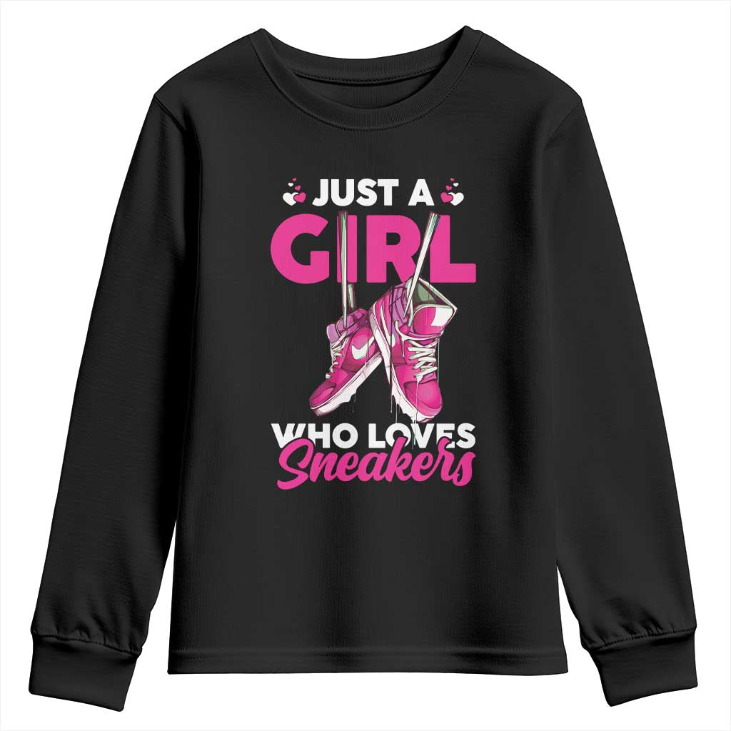 Just A Girl Who Loves Sneakers Youth Sweatshirt