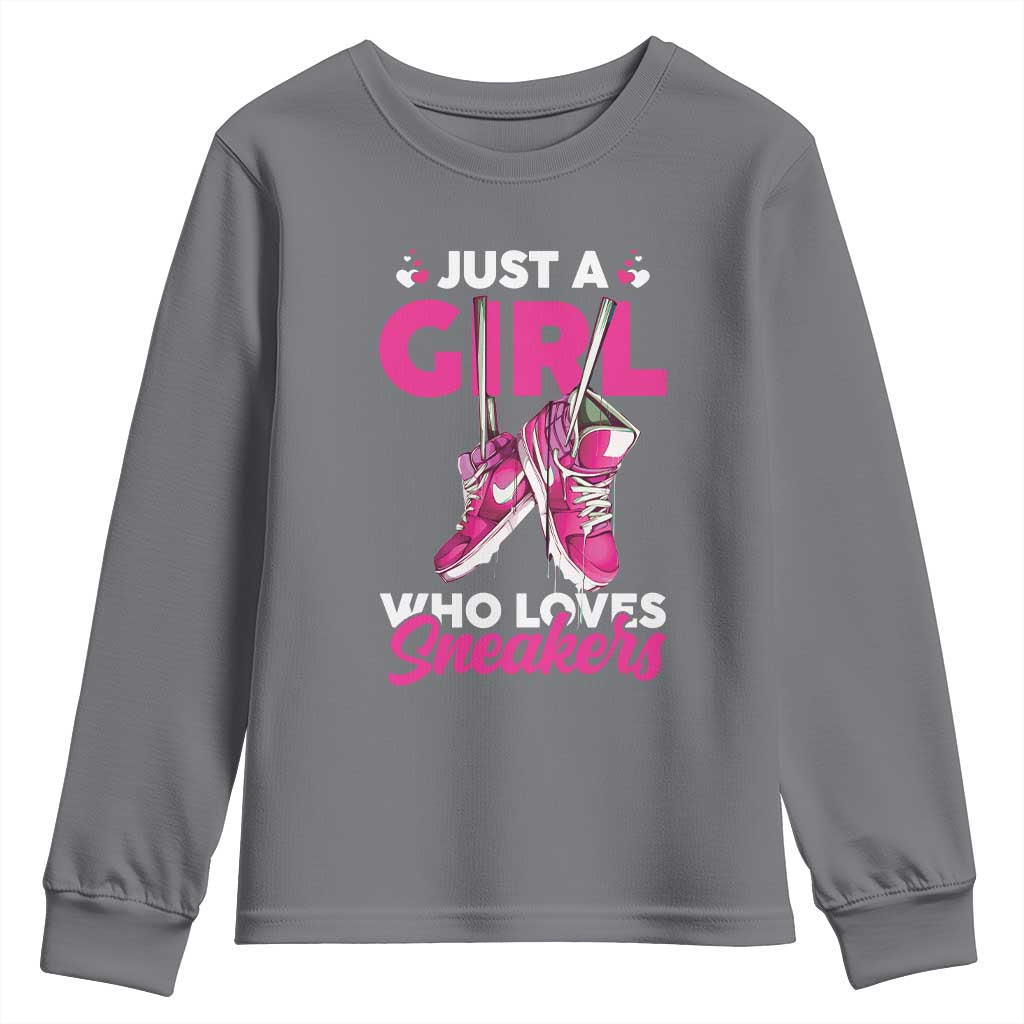 Just A Girl Who Loves Sneakers Youth Sweatshirt