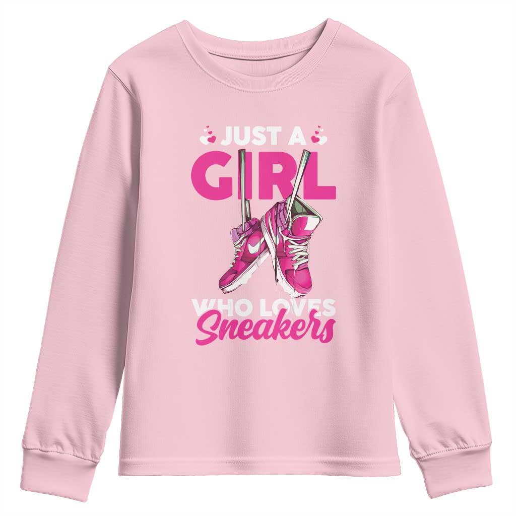 Just A Girl Who Loves Sneakers Youth Sweatshirt