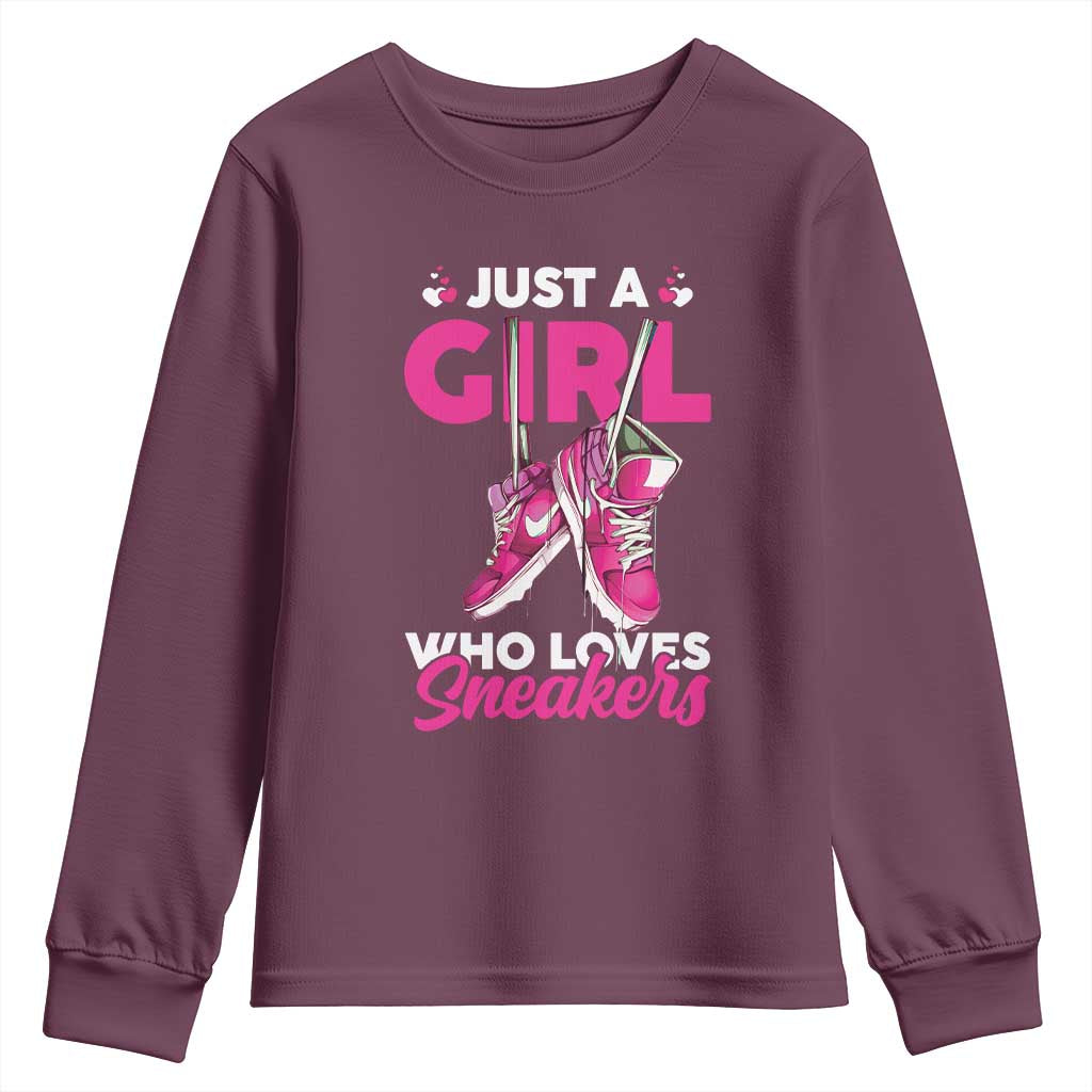Just A Girl Who Loves Sneakers Youth Sweatshirt