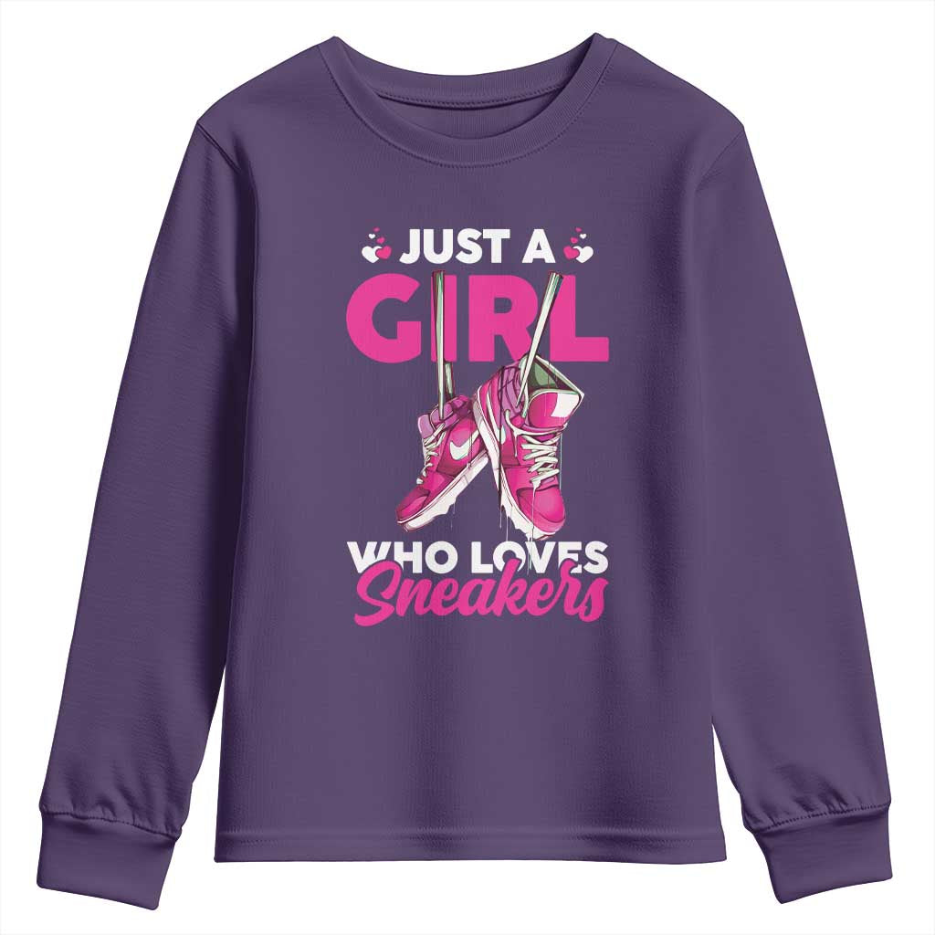 Just A Girl Who Loves Sneakers Youth Sweatshirt