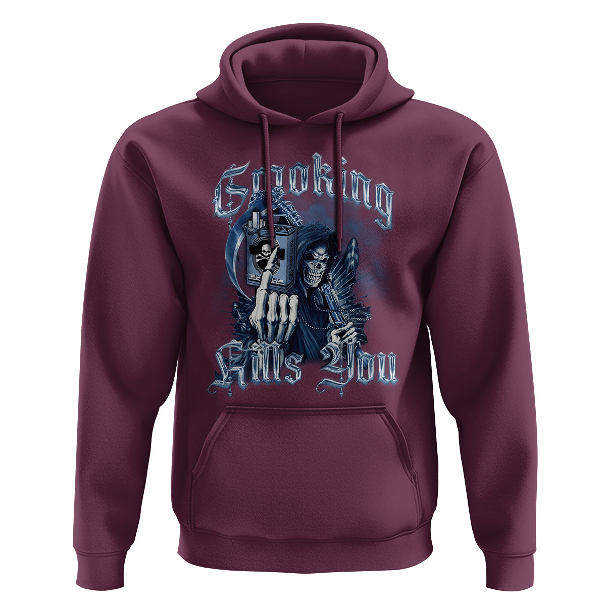 Anti Smoking Hoodie Smoking Kills You Skeleton Death - Wonder Print Shop