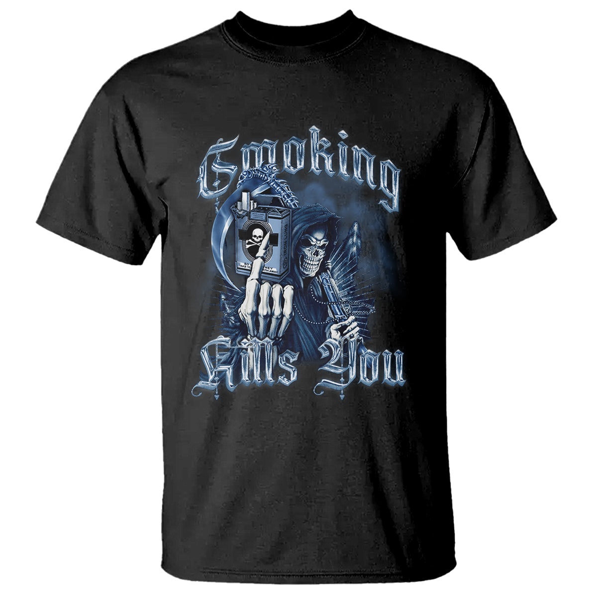 Anti Smoking T Shirt Smoking Kills You Skeleton Death - Wonder Print Shop