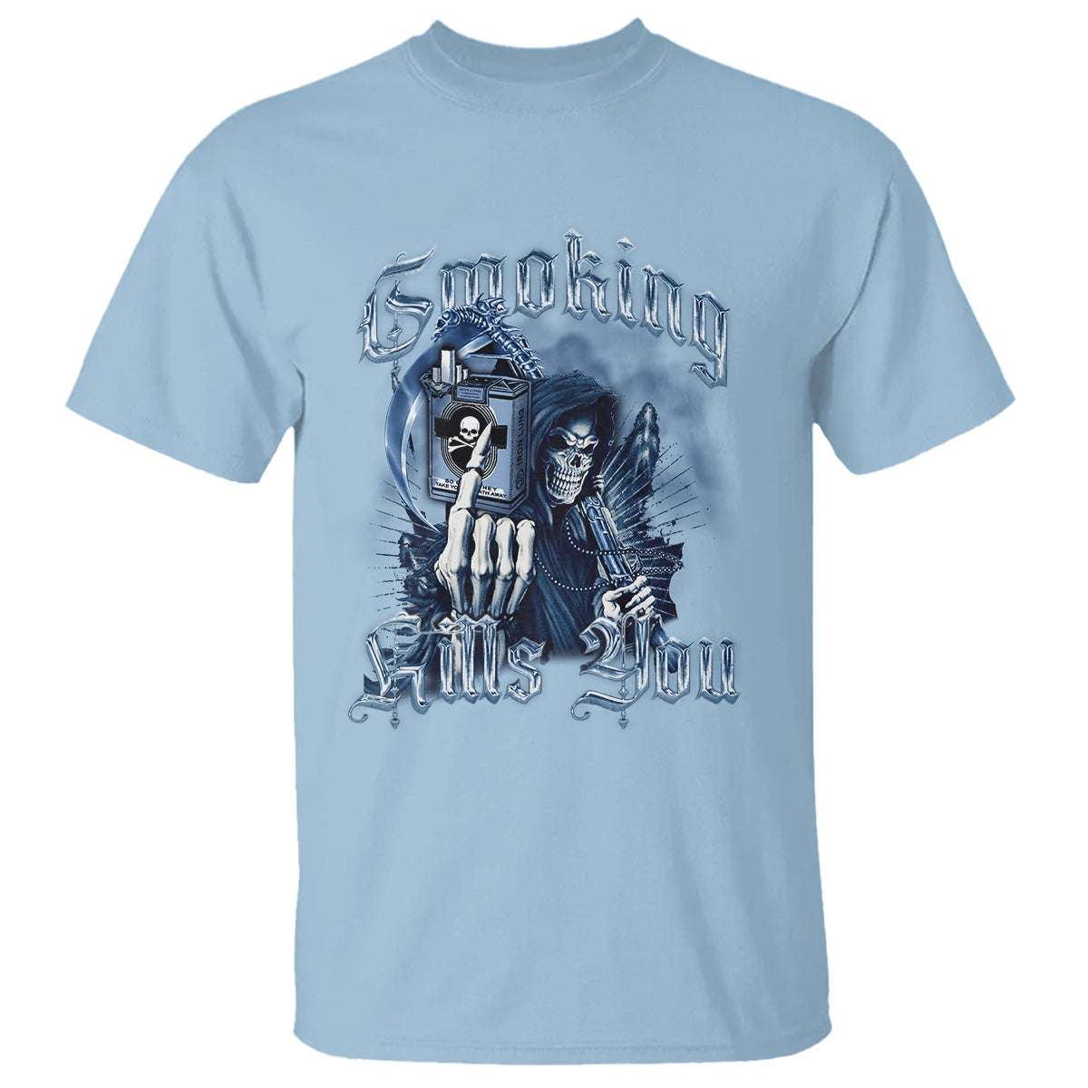 Anti Smoking T Shirt Smoking Kills You Skeleton Death - Wonder Print Shop