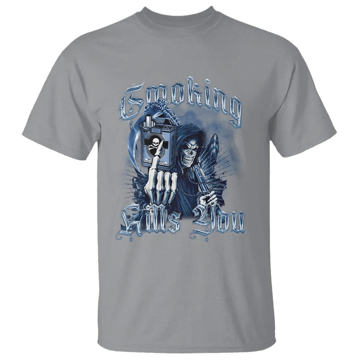 Anti Smoking T Shirt Smoking Kills You Skeleton Death - Wonder Print Shop