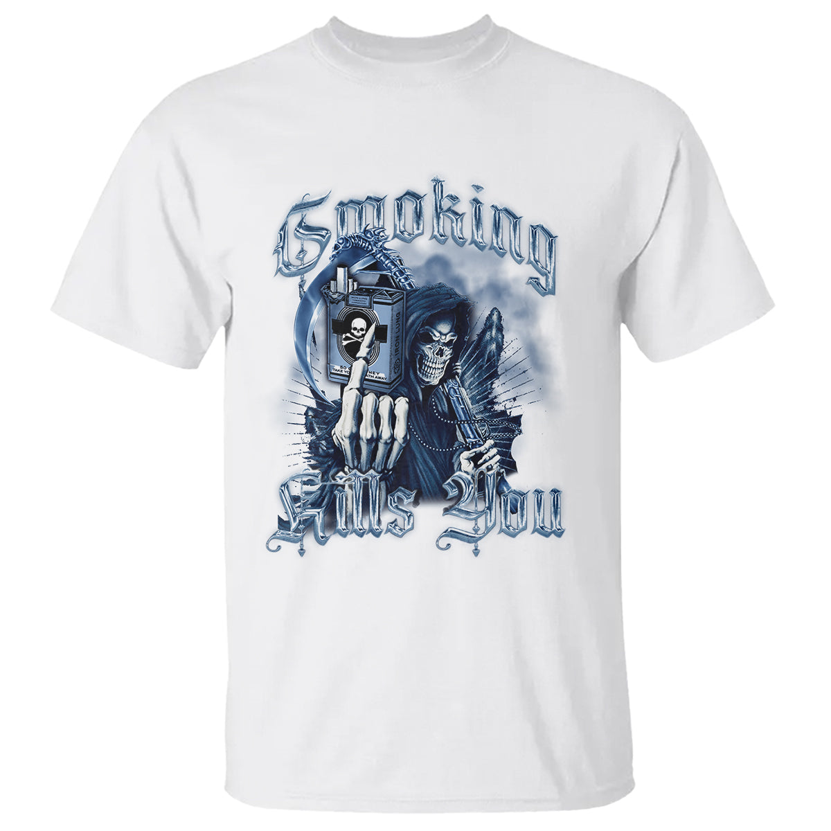 Anti Smoking T Shirt Smoking Kills You Skeleton Death - Wonder Print Shop