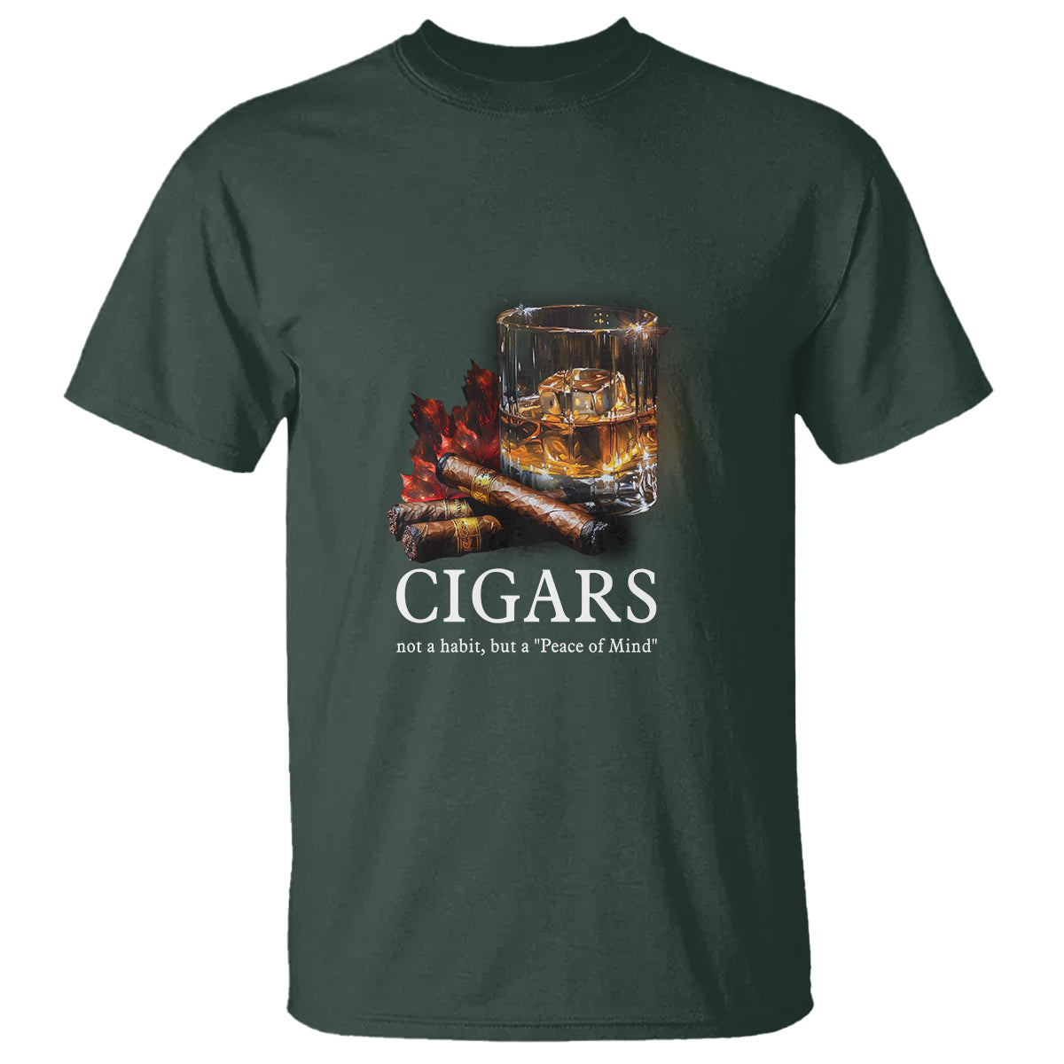Cigar Lover T Shirt Not A Habit But A Peace of Mind - Wonder Print Shop