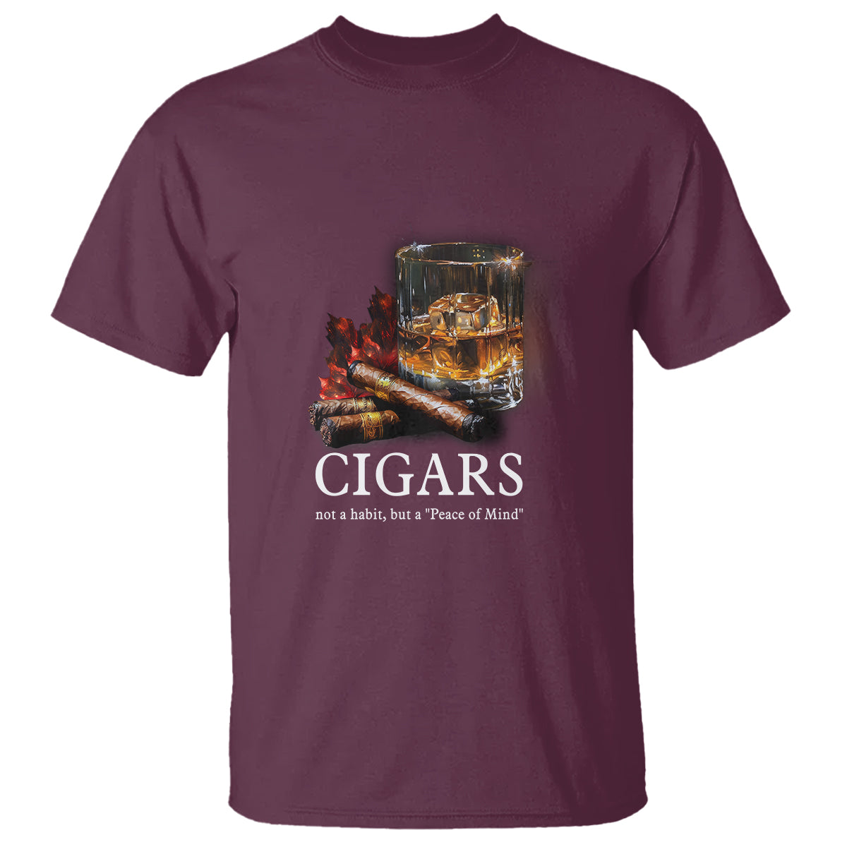 Cigar Lover T Shirt Not A Habit But A Peace of Mind - Wonder Print Shop