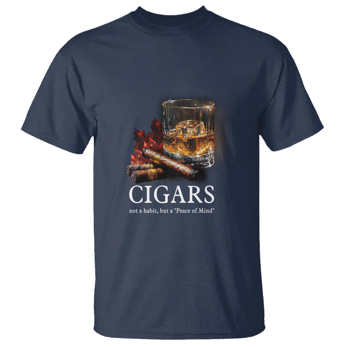 Cigar Lover T Shirt Not A Habit But A Peace of Mind - Wonder Print Shop